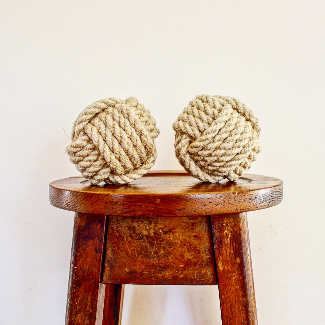 Natural Flax Rope Bookends