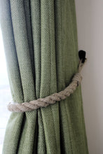 Load image into Gallery viewer, Natural flax hemp jute hessian rope curtain tie backs

