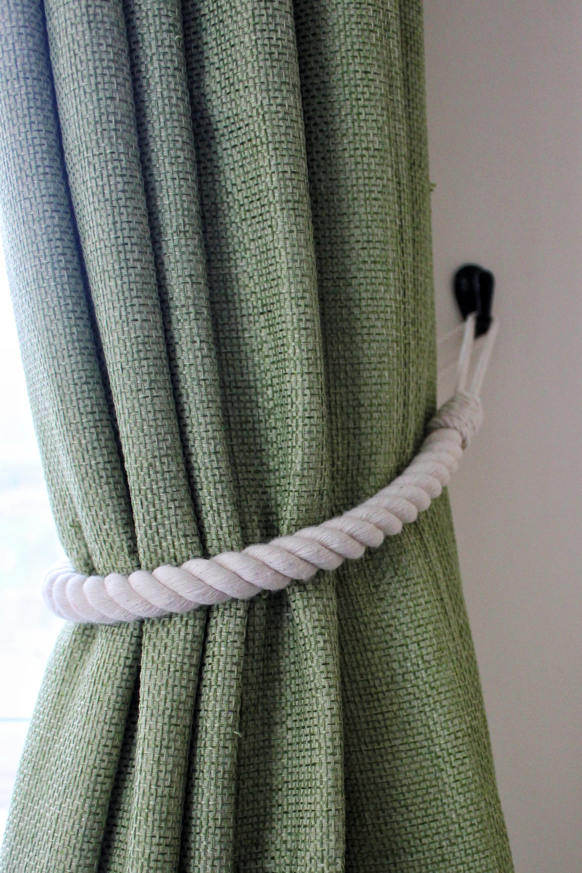 Natural cotton rope curtain tie backs