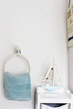 Load image into Gallery viewer, Our rope hand-towel holders made from cotton rope suitable for chrome, brass, copper, satin nickel, gun metal bathroom
