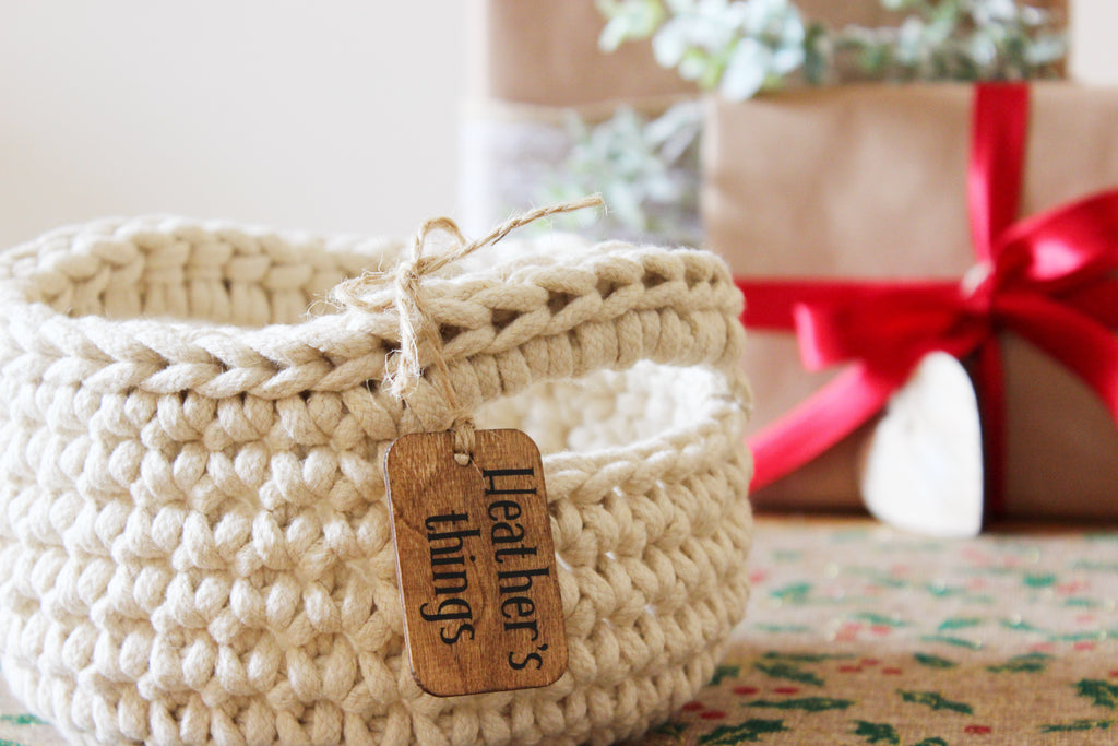 Personalised small rope baskets