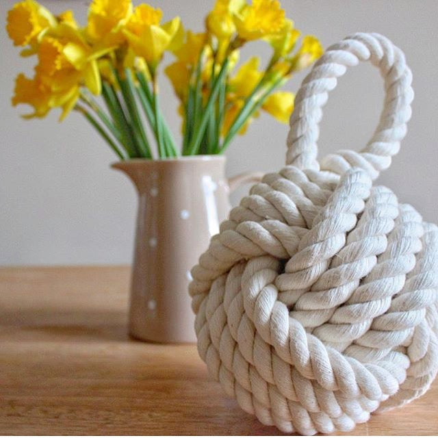 Cotton rope doorstop,seaside doorstop, nautical doorstop, coastal doorstop, nautical home decor, coastal home decor, rope doorstops,