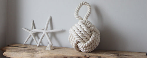 Cotton rope doorstop,seaside doorstop, nautical doorstop, coastal doorstop, nautical home decor, coastal home decor, rope doorstops,