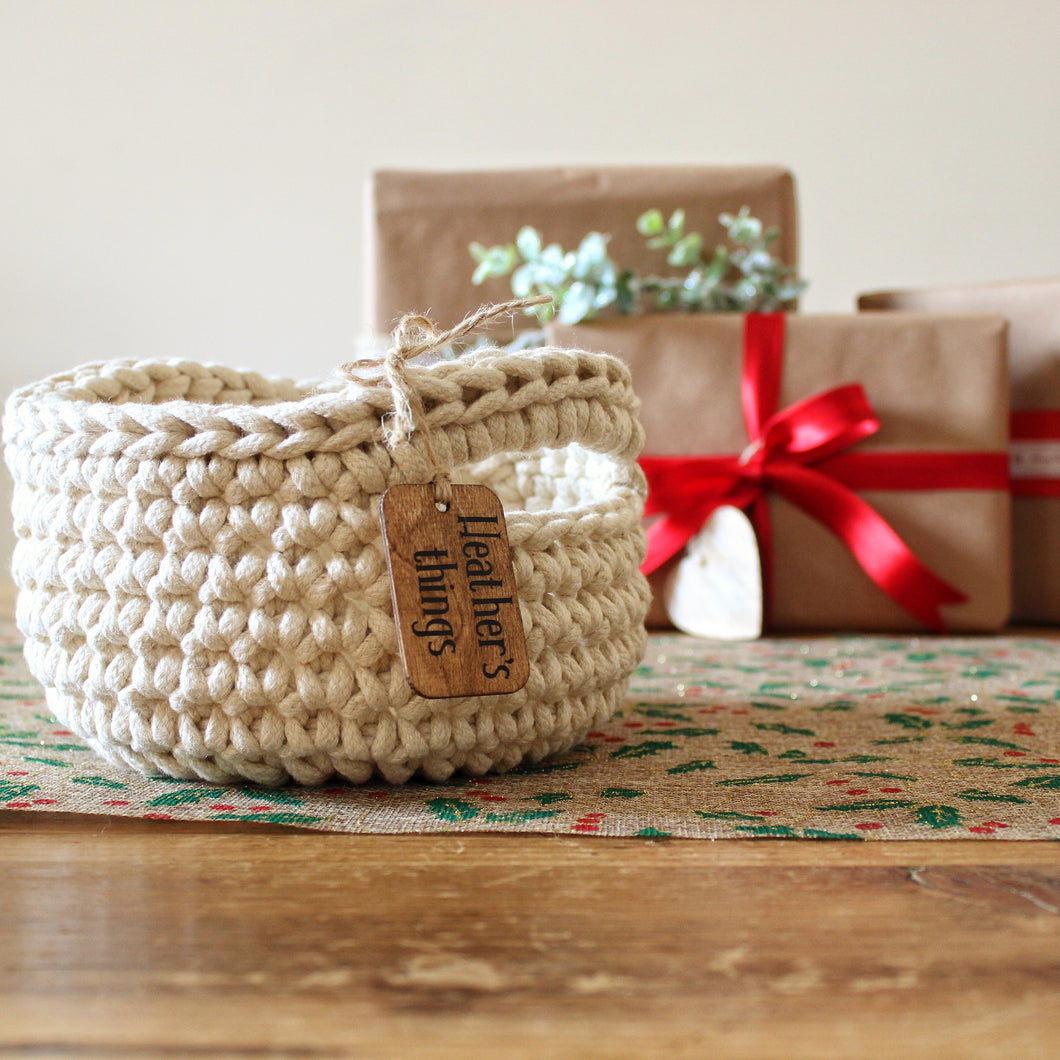 Personalised small rope baskets