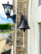 Load image into Gallery viewer, Cast Iron Bell, with Natural Flax bell-pull

