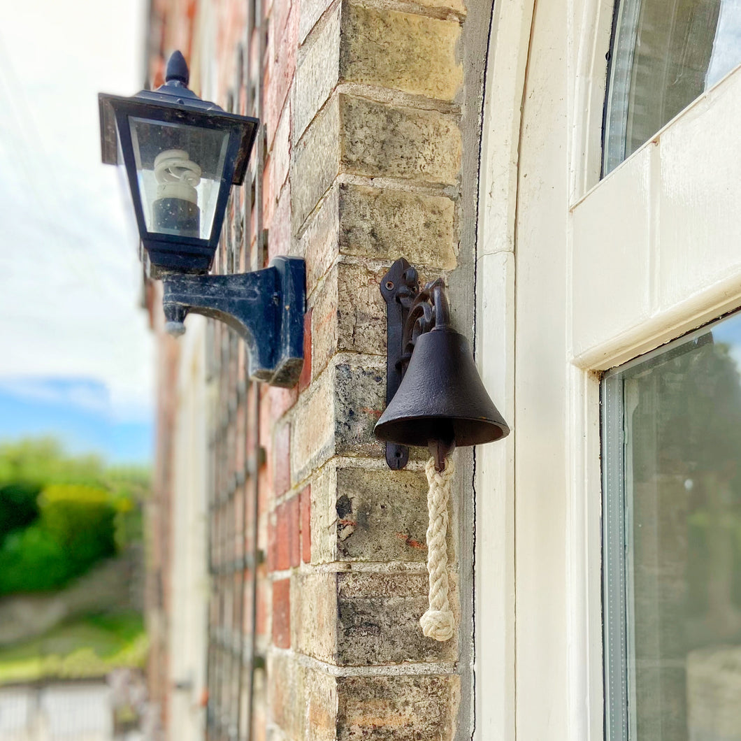 Cast Iron Bell, with Natural Flax bell-pull