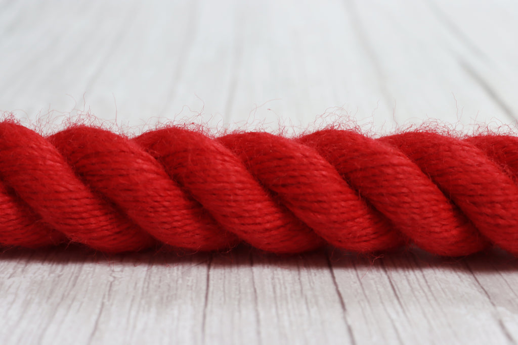 bright red stair rope